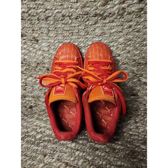Puma Basket Fade 3d Men's Sneakers Red Orange Size 8 - Picture 8 of 10